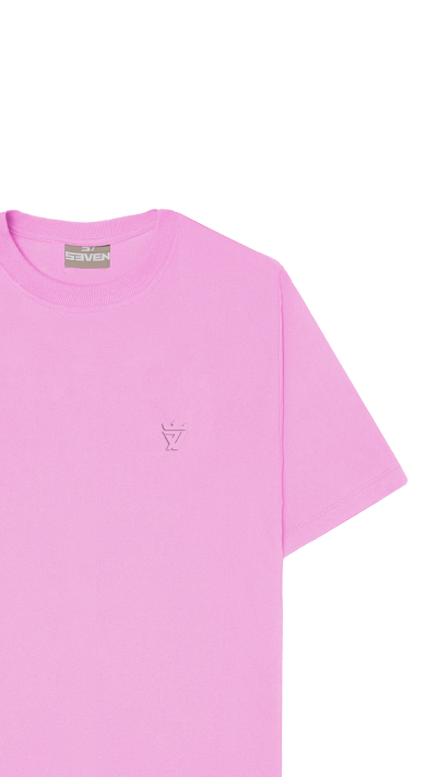 CAMISETA BÁSICA LOGO ROSA