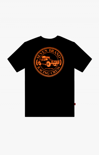 Camiseta Carrera preta + Boné Trucker laranja